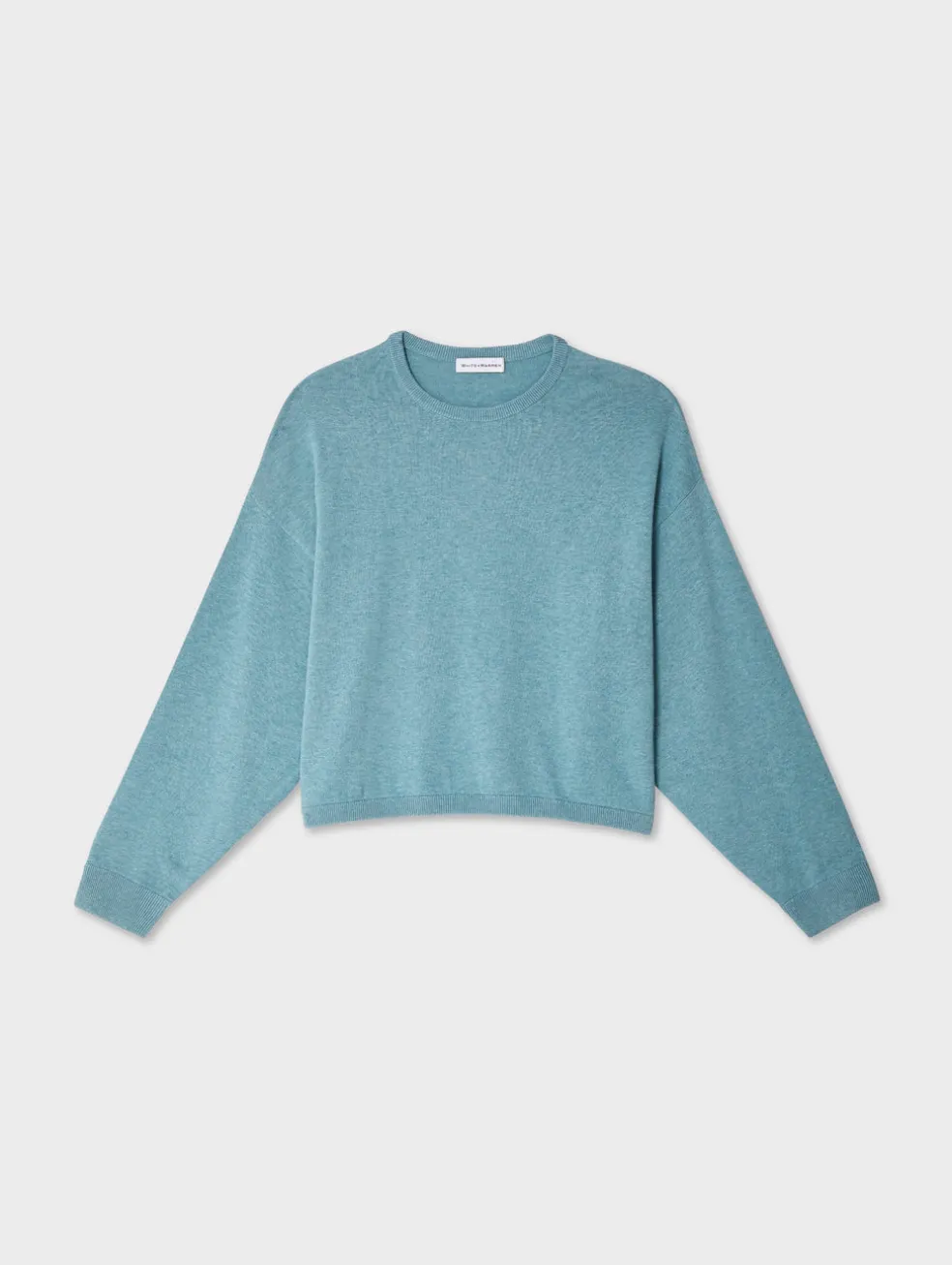 cotton linen drop shoulder sweater