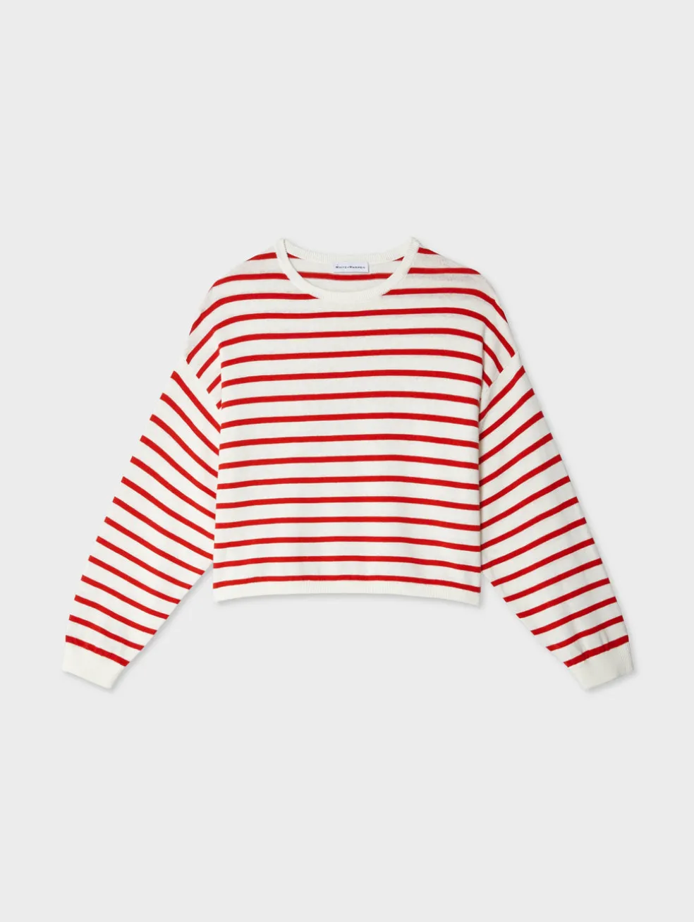 cotton linen drop shoulder sweater
