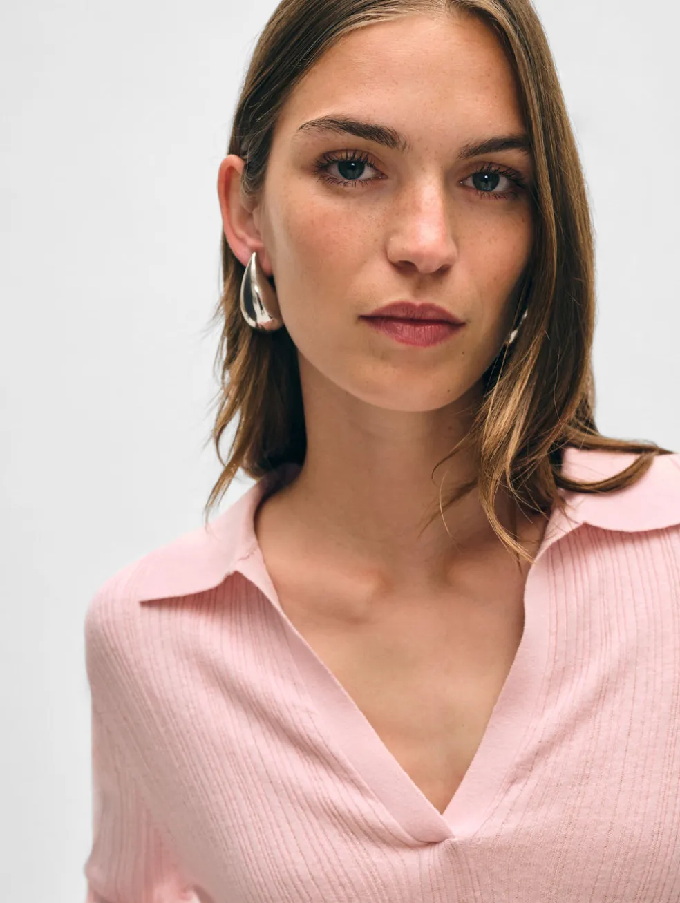 cotton linen ribbed polo