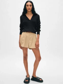 cotton linen ribbed polo