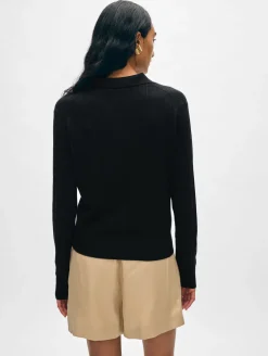 cotton linen ribbed polo