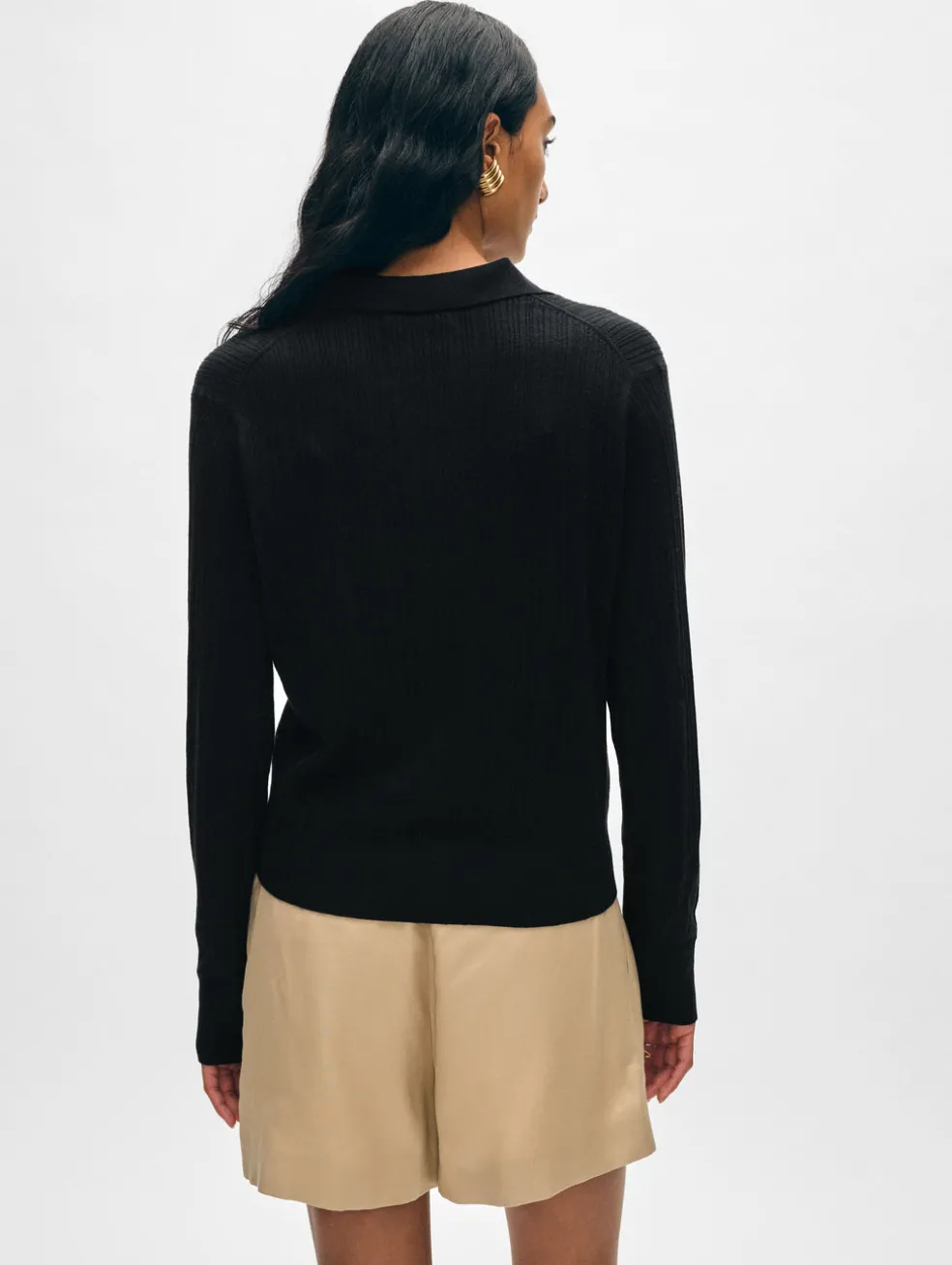 cotton linen ribbed polo