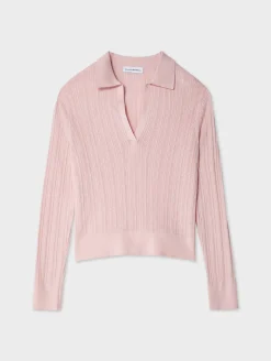 cotton linen ribbed polo