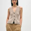 cotton linen ribbed waistcoat