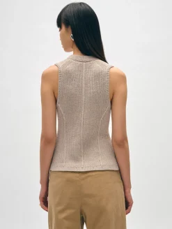 cotton linen ribbed waistcoat