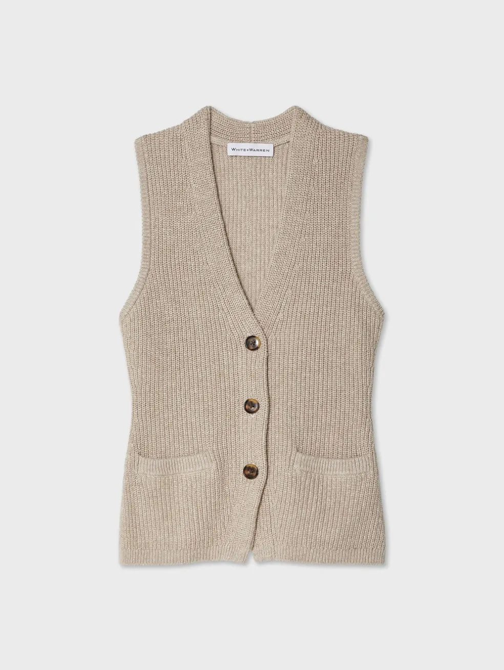 cotton linen ribbed waistcoat