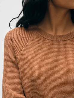 cotton linen waffle sweatshirt