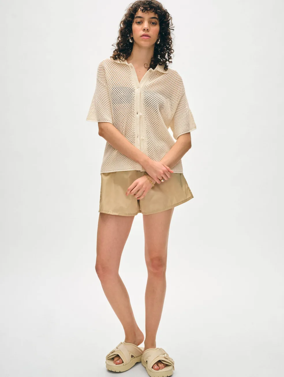 cotton mesh shirt