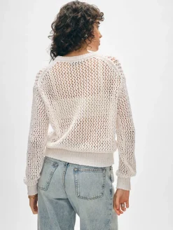 cotton slub mesh crewneck