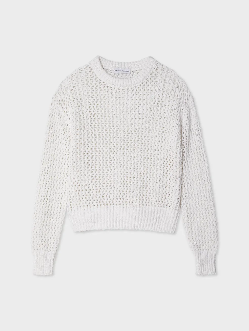 cotton slub mesh crewneck