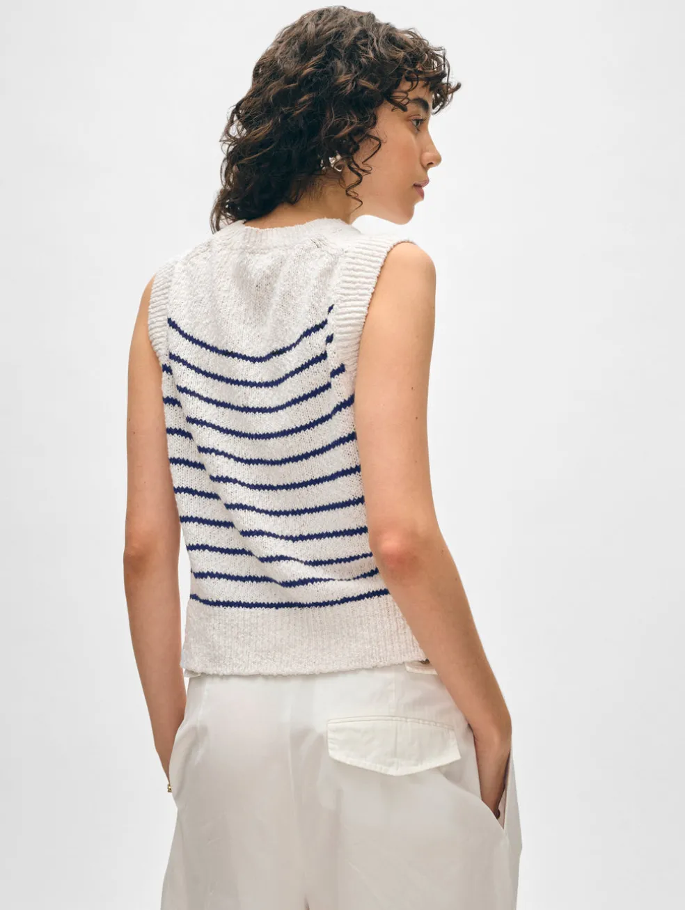 cotton slub rib trim tank