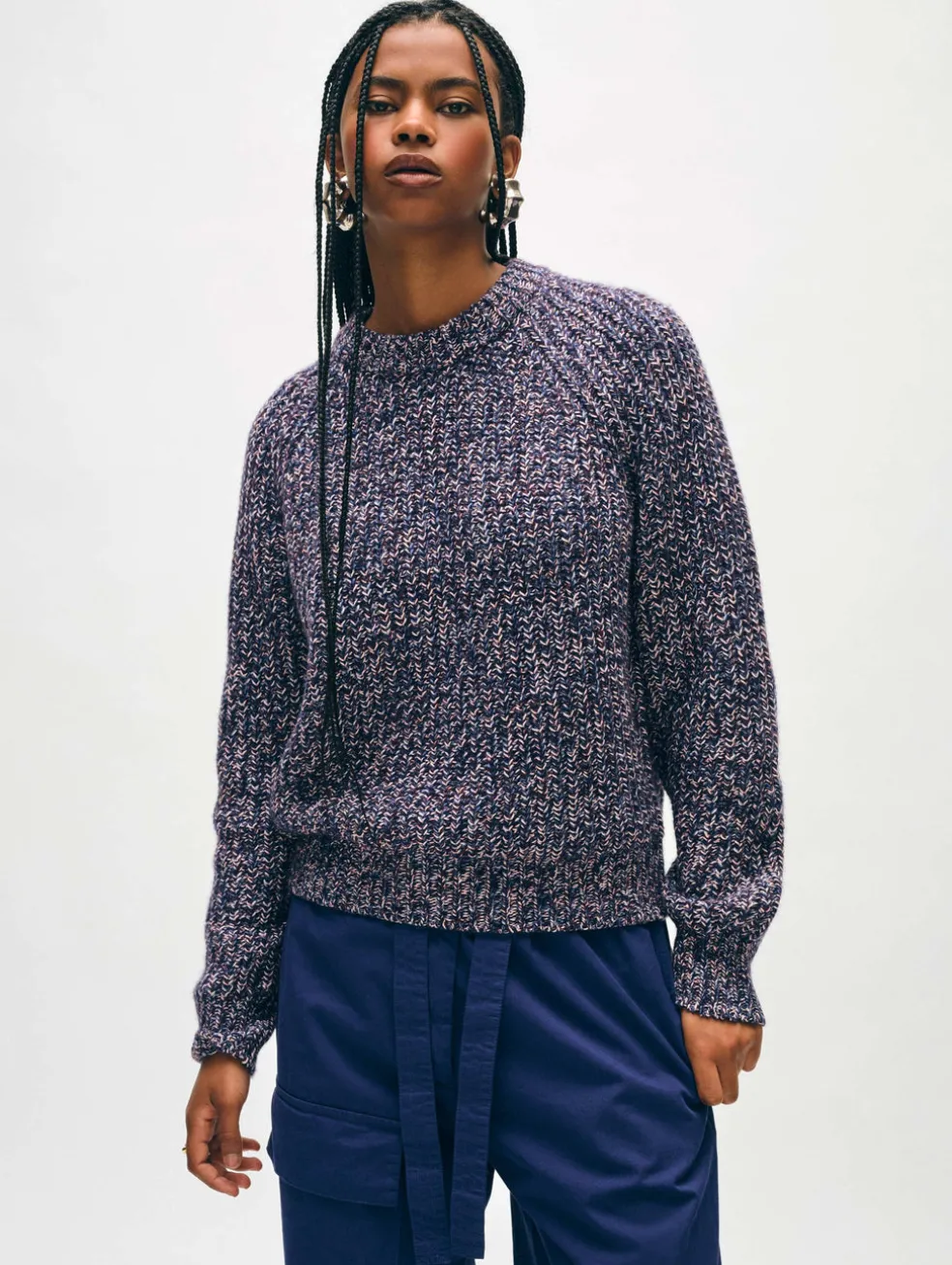 merino blend marled sweatshirt
