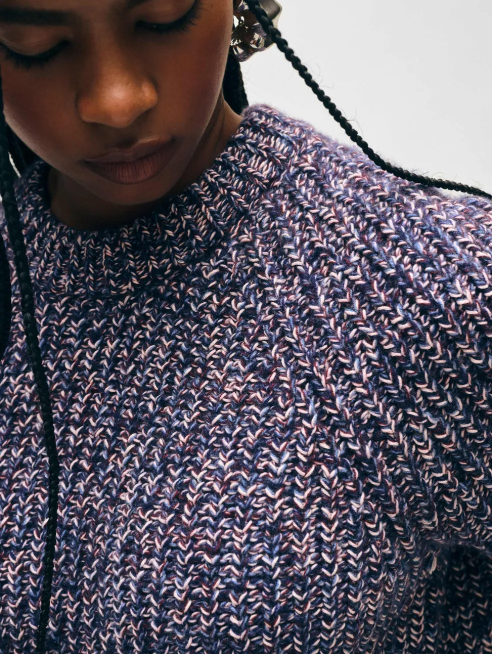 merino blend marled sweatshirt