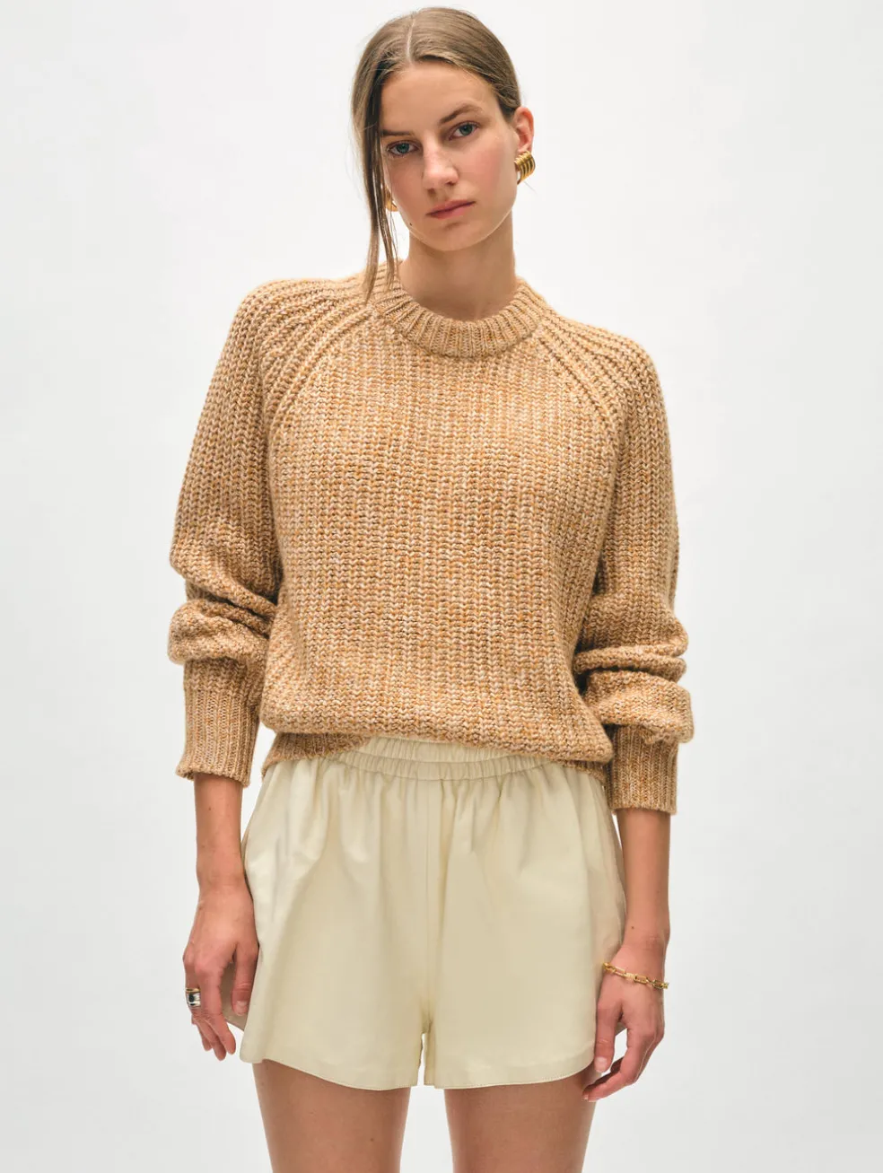 merino blend marled sweatshirt