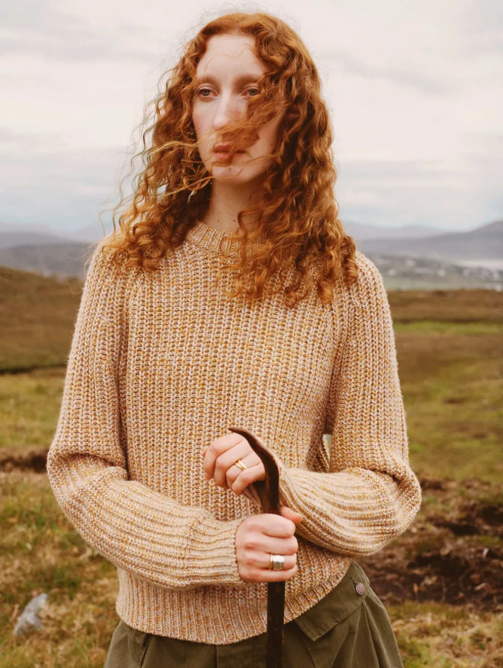 merino blend marled sweatshirt