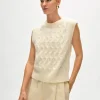 merino cashmere boucle cable vest
