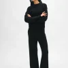 merino cashmere boucle wide leg pant