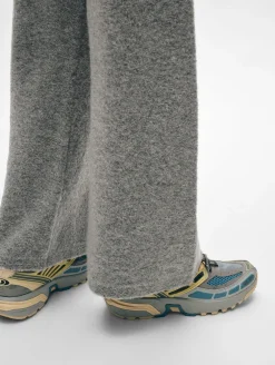 merino cashmere boucle wide leg pant