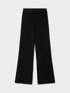 merino cashmere boucle wide leg pant