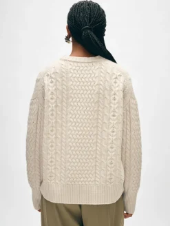 merino cashmere cable crewneck