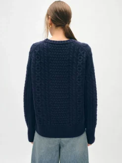 merino cashmere cable crewneck