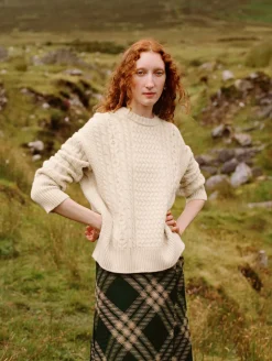 merino cashmere cable crewneck