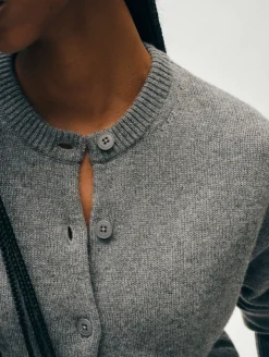 merino cashmere crewneck cardigan