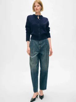 merino cashmere crewneck cardigan