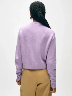 merino cashmere crewneck cardigan