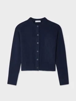 merino cashmere crewneck cardigan