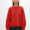 merino cashmere drop shoulder crewneck