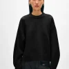 merino cashmere drop shoulder crewneck