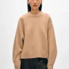 merino cashmere drop shoulder crewneck