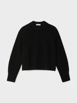 merino cashmere drop shoulder crewneck