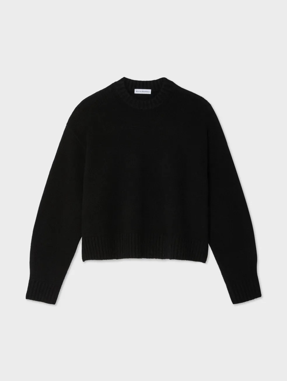 merino cashmere drop shoulder crewneck
