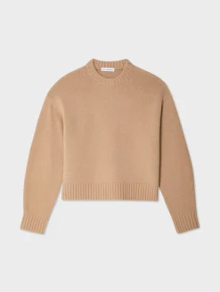 merino cashmere drop shoulder crewneck