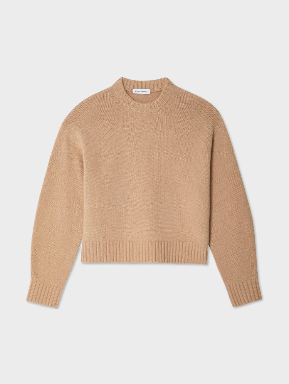 merino cashmere drop shoulder crewneck