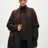 merino cashmere open poncho