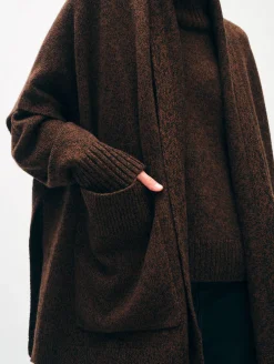 merino cashmere open poncho
