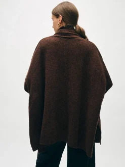 merino cashmere open poncho