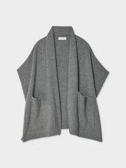 merino cashmere open poncho