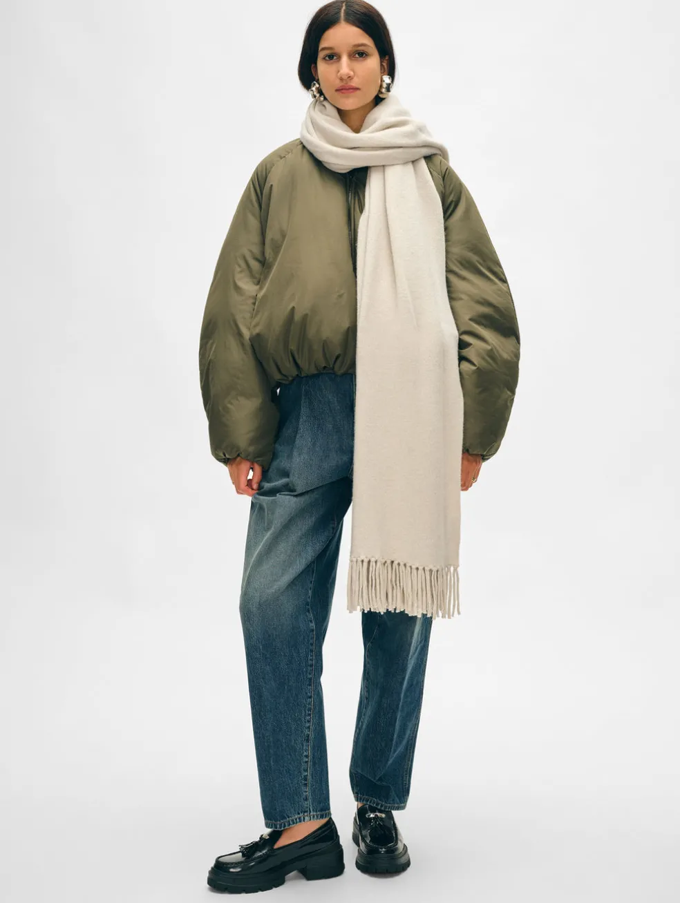 merino cashmere tassel scarf