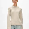 merino cashmere waisted crewneck