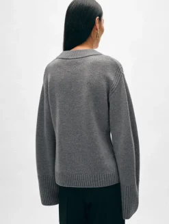 merino cashmere waisted crewneck