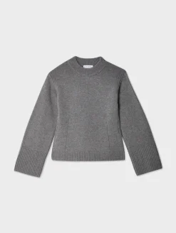 merino cashmere waisted crewneck