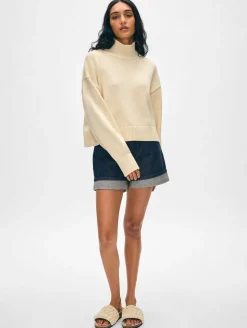 organic cotton cropped standneck