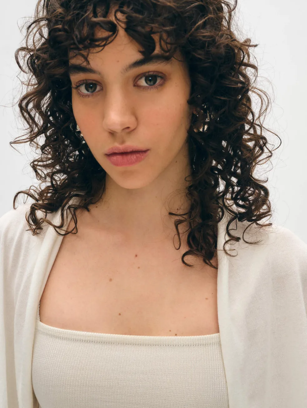 organic cotton cropped trapeze cardigan