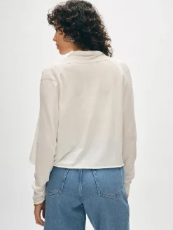 organic cotton cropped trapeze cardigan