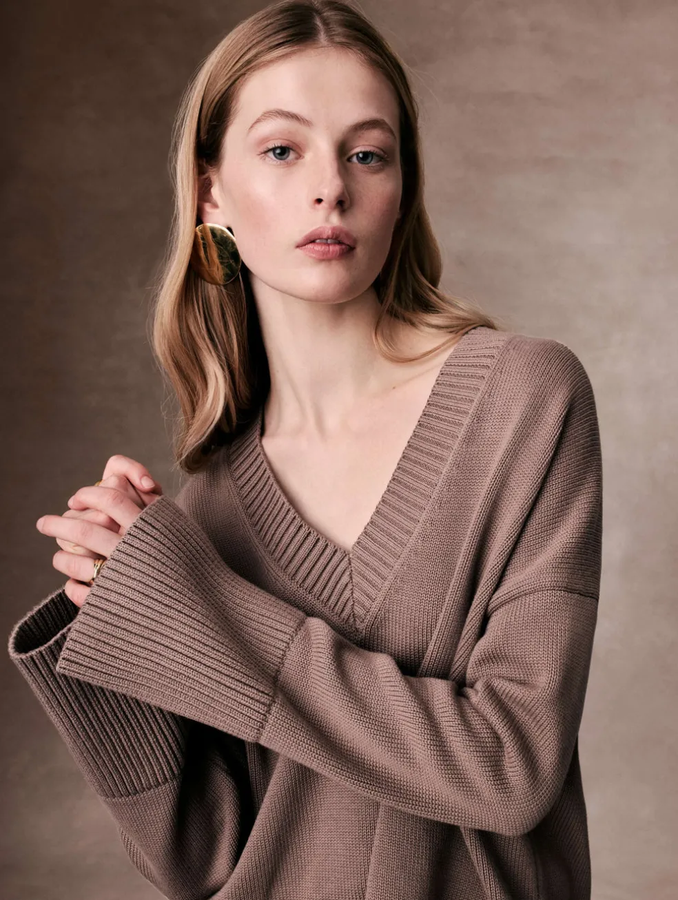 organic cotton oversized v neck