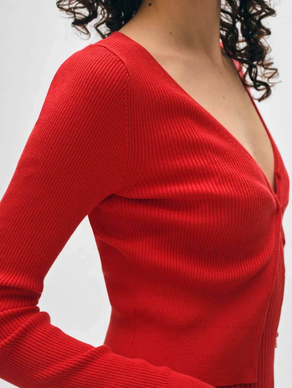 organic cotton ribbed cardigan
